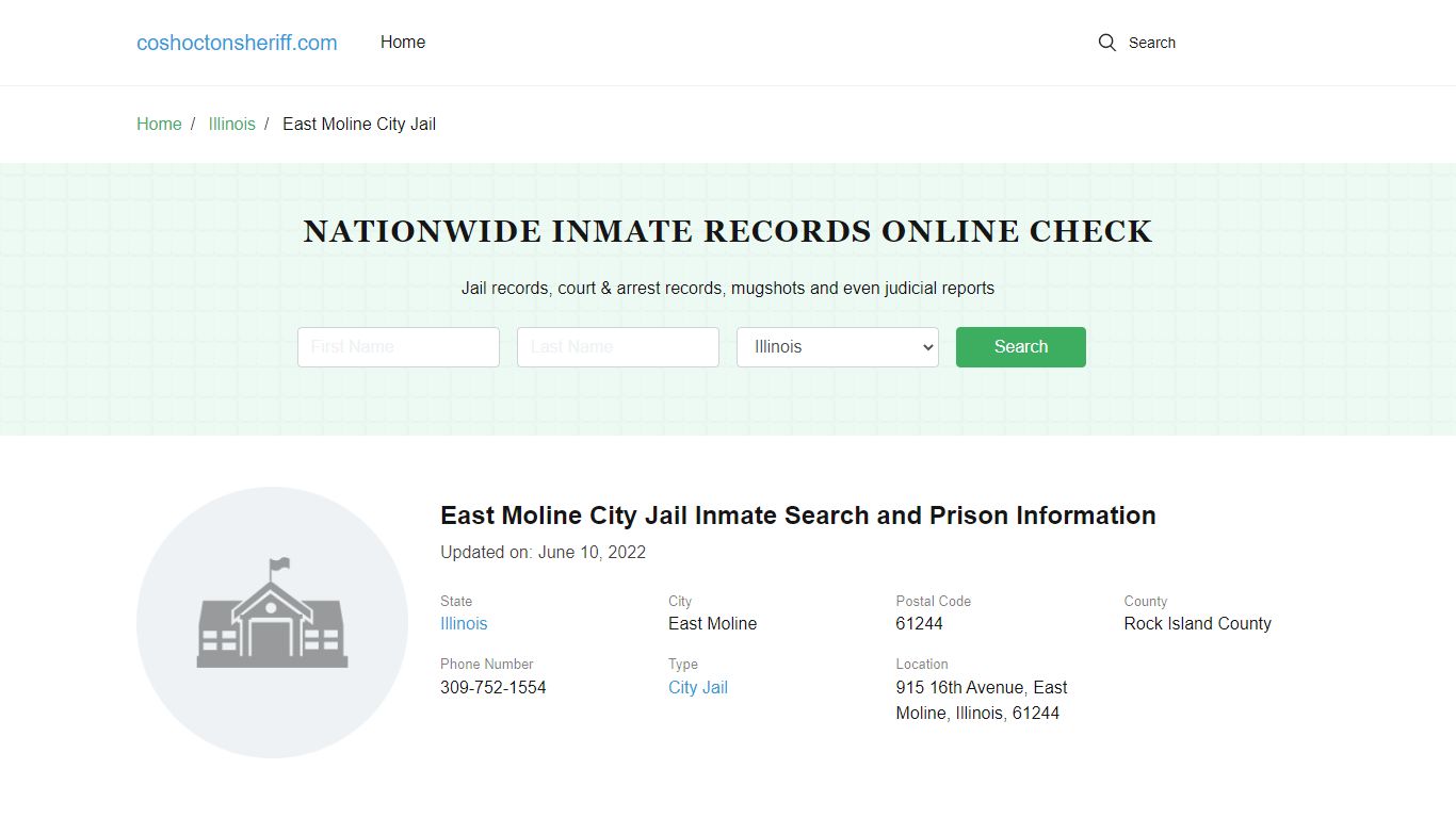 East Moline City Jail Inmate Search and Prison Information