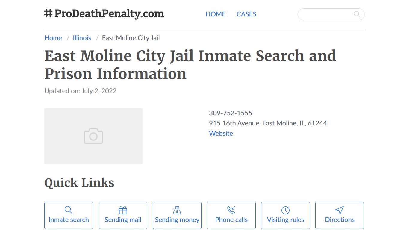 East Moline City Jail Inmate Search and Prison Information